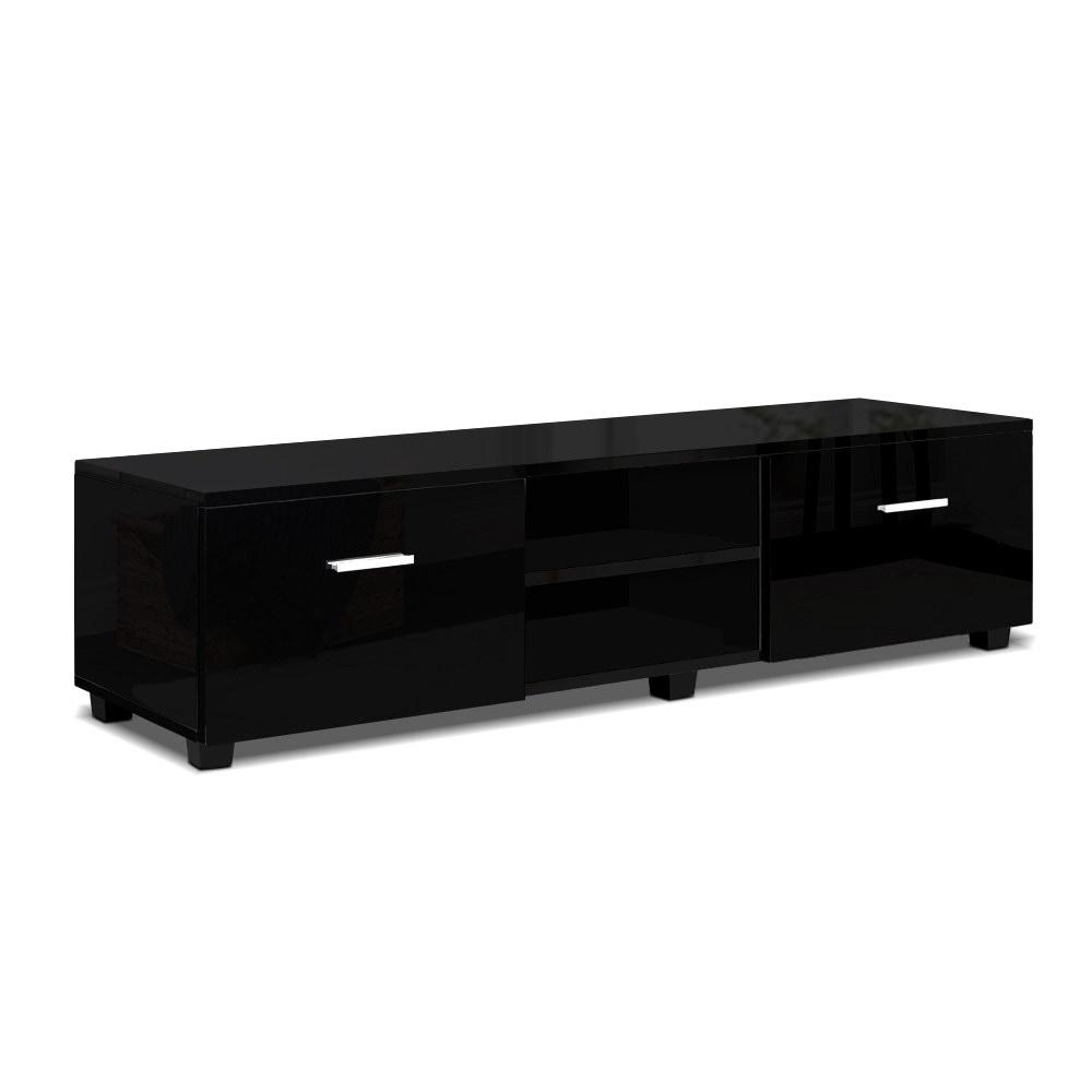 140cm High Gloss TV Entertainment Unit Black Factory to Home