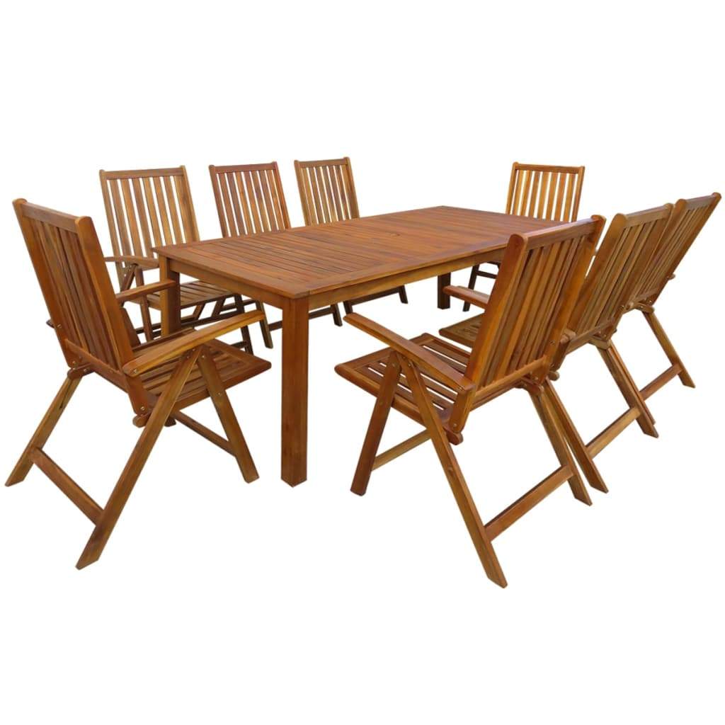 9 Piece Solid Acacia Wood Outdoor Dining Set | Factory to Home