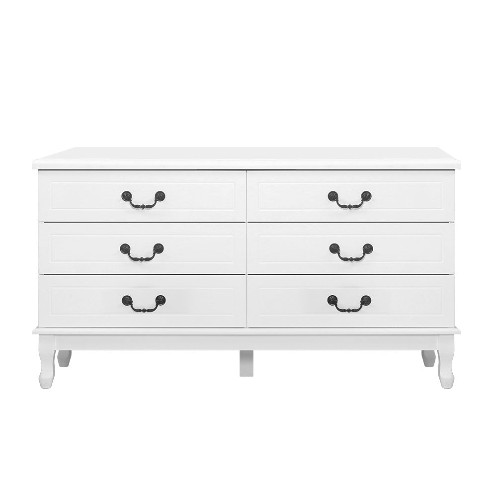 6 Chest Of Drawers French Provincial - White