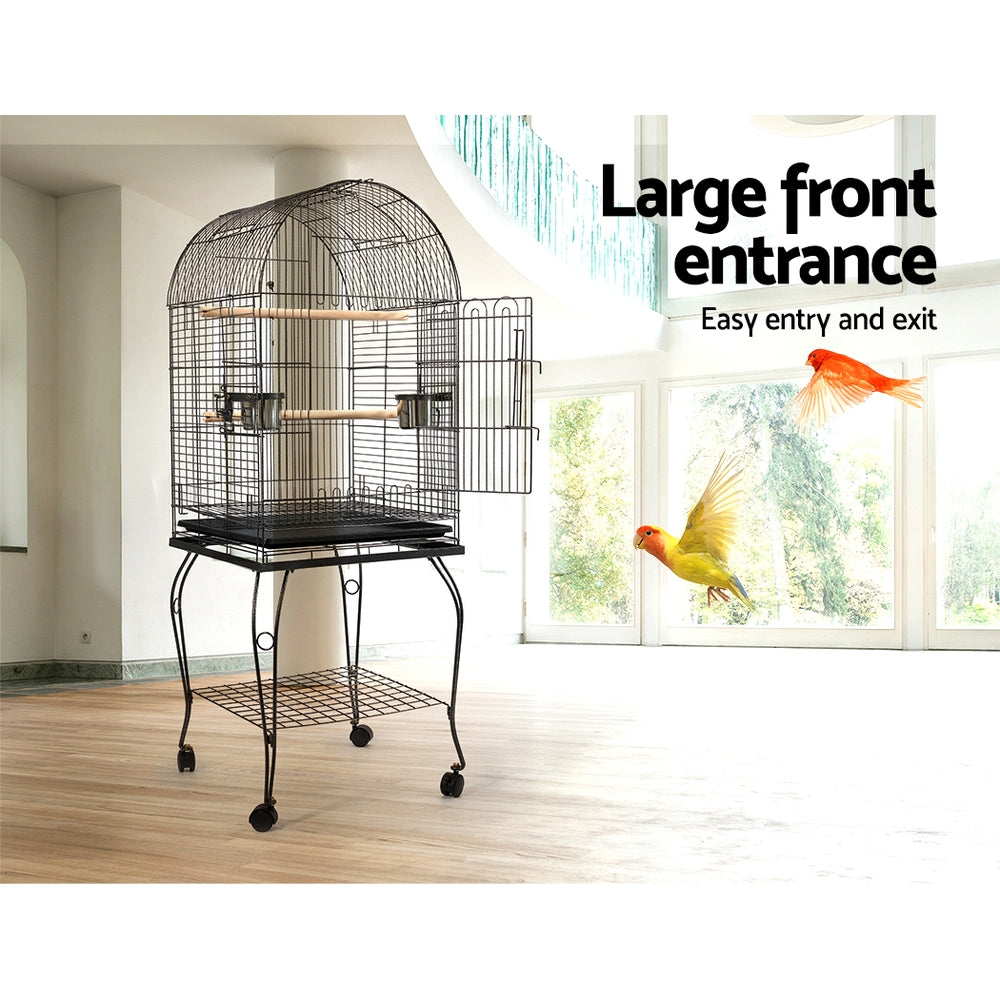 Large Bird Cage with Perch - Black| Factory to Home